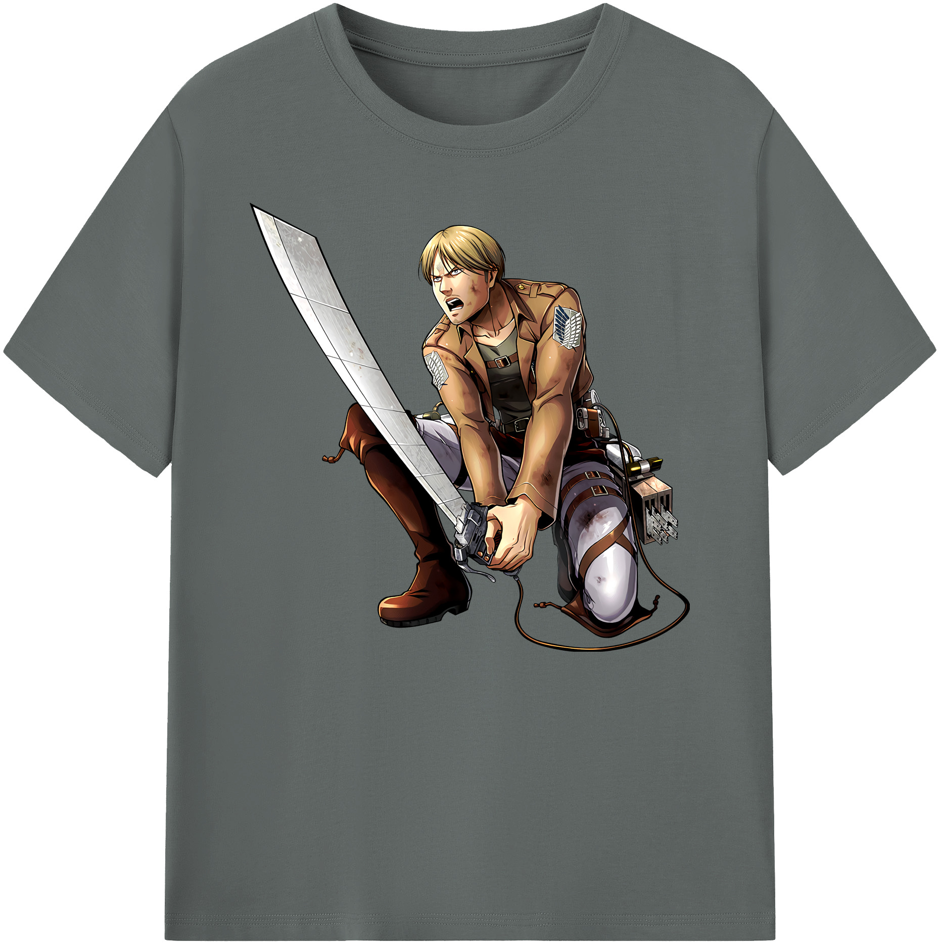 （画像用） 進撃の巨人 ミケ·ザカリアス Attack on Titan Mike Zakarius 綿100％ メンズ半袖Tシャツ｜肌触りやわらか＆通気性